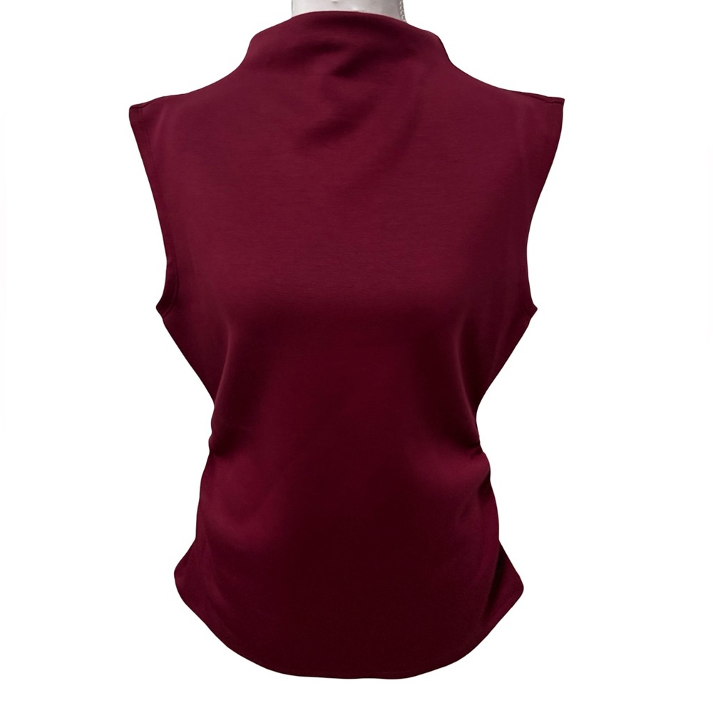 NWT Truth Sleeveless Mock Neck Tank in Wine